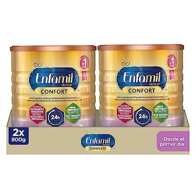 Enfamil Premium Confort Fórmula para Bebés con Trastornos Digestivos, 800 g - Pack de 2 Latas