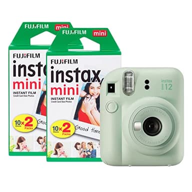 Fujifilm Instax Mini 12 - Cámara instantánea con Paquete de 40 películas de Disparo, Color Verde Menta