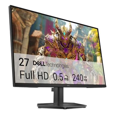 DELL 27 Monitor Gaming - SE2726HG, Full HD (1920x1080), 240Hz, Fast IPS, 0.5ms, AMD FreeSync Premium, 99% sRGB, HDR10, VESA (100x100mm), DisplayPort, 2 HDMI, 3 Años de Garantía, Negro