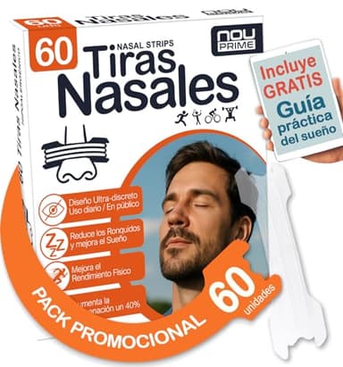 60 Tiras Nasales Transparentes Ultra Discretas y Flexibles para Mejorar la Respiración Reducen Ronquidos y Facilitan el Sueño Ideales para Uso Diario Adhesivo Fuerte y Suave Aumenta Oxígeno hasta 40%