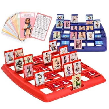 KINDLUME Juego Bíblico Quién Soy, Juego para Adivinar Personajes, Juego De Mesa Adivinar Quién, Juego Infantil Educativo, con 24 Personajes De La Biblia, para Noches Familiares, Escuela Dominical