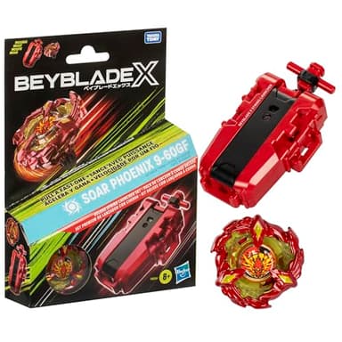 Beyblade X, Set Premium de Lanzador con Cuerda y Top Soar Phoenix 9-60GF, Trompo de Juguete, Peonza para el Juego de Competición