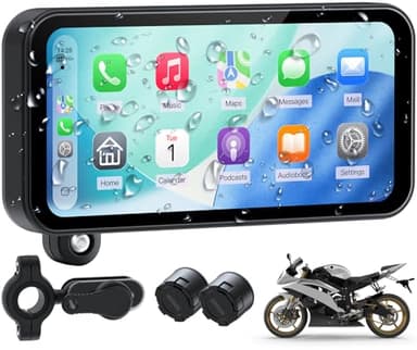 Wonsidary W622 Pantalla Moto CarPlay Inalámbrica 6,25" Touchscreen,Compatible con Apple CarPlay & Android Auto, Navegación, Control por Voz,IP67 Impermeable,TPMS,Dual Bluetooth, Alimentación USB/Acc
