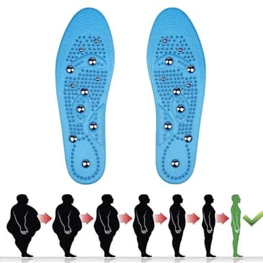 Plantillas Magnéticas, 1 Par Plantillas Acupresión Zapatos, Plantillas Gel Magneticas Para Hombre y Mujer, Plantillas para Fascitis Plantar, Pie Plano y Distribución Presión Del Pie (Azul, 41-46)