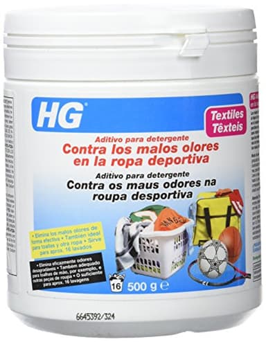 HG Aditivo para Detergente Contra los Malos Olores en la Ropa, Elimina el Olor a Sudor y Otros Olores Desagradables de la Ropa, 16 Lavados - 500g, El embalaje puede variar