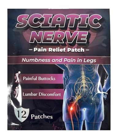 Parche Dolor Ciática 60 Uds, Alivio Muscular Natural para Nervio Ciático, Espalda, Lumbares y Articulaciones | Adhesivo Profesional 24h | Tela Transpirable y Flexible, Fórmula Herbal de Larga Duración