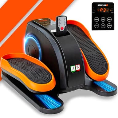 Bonplus BP | Mini Elíptica Eléctrica Bidireccional | Ejercitador de piernas | Mando a Distancia | Pedaleador Elíptico | Pantalla Velocidad y Calorías | 3 Programas | Gimnasia Pasiva