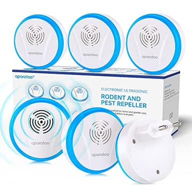 Repelente Ultrasónico de Plagas, 6 Paquetes Electrónico Repelente Mosquitos Control de Plagas, Repelente Ultrasónico Anti Mosquitos para Interiores, Insectos, Moscas, Cucarachas, Arañas, Roedores