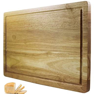Tabla de cortar de madera noble, la mejor valorada, herramienta de cocina de 40 x 25 cm, más resistente que la vajilla de plástico o los aparatos de bambú, aprobada por los carniceros