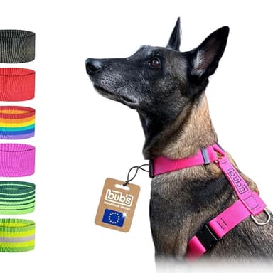 Bub’s® Arnés Perro Grande Antitirones - Arnés Perro Forma de H - Dog Harness, Pechera Canina (Grande, Rosa)