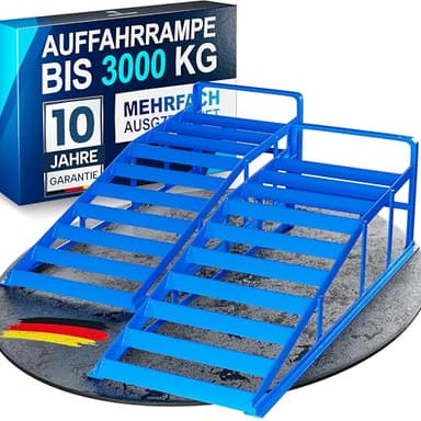 WERKTHOR Rampas de elevación de coche de metal [Juego de 2] – Rampas para coche hasta <3t – Rampa de alta resistencia para cualquier superficie – Plataformas de coche robustas