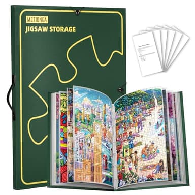 Metionga Carpeta de Almacenamiento de Rompecabezas con 25 Bolsillos, Album Puzzle 1000 Piezas, Guarda Puzzle de Gran Capacidad Portátil, Resistente al Polvo y Accesorios Protectores