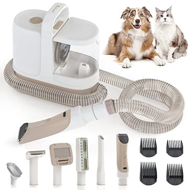 Vozascly P17 Aspiradora para Perros, Aseo y aspiración, rasuradora eléctrica para Perros 12000 Pa, Cepillo para eliminación de Pelo de Mascotas, para Perros y Gatos, contenedor de Polvo de 1,4L