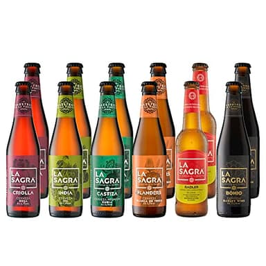 La Sagra Pack Cerveza Artesanal 6 Estilos, Botella, los sabores pueden variar 12 x 330ml