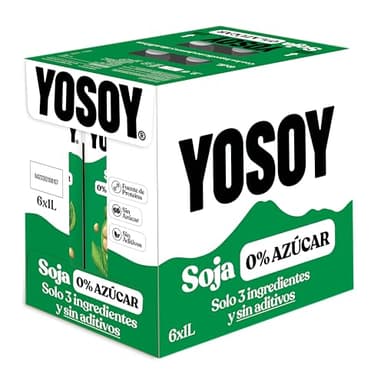 Yosoy Bebida Vegetal de Soja, Pack de 6 x 1L