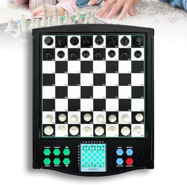 Pveanns Juego de ajedrez electrónico, Juego de ajedrez electrónico táctil con Pantalla Clara, función de Almacenamiento automático de partidas, para partidas de uno o Dos Jugadores, Regalo Ideal