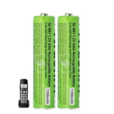 Pilas Recargables AAA para Panasonic Gigaset Teléfonos Inalámbricos, Alta Capacidad 1100mAh 1.2V NI-MH AAA Pila Recargable Baja Autodescarga - 2 Piezas