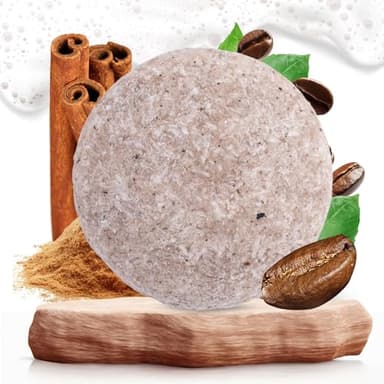 Champú Sólido en Barra Cafeína y Canela | Shampoo Anticaída Natural y Fortalecedor | Estimula el Crecimiento, Aporta Volumen y Energía | Sin Sulfatos, Vegano, Artesanal y Zero Waste – 65 g