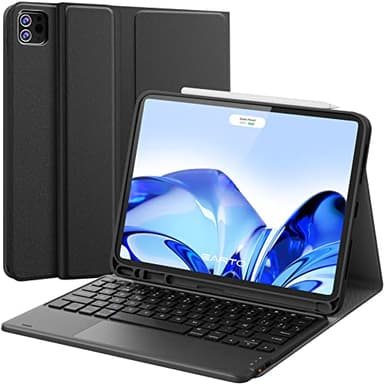 Earto Funda con Teclado para iPad Air 11 Pulgadas (M2 2024/M3 2025/M4 2026) y iPad Pro 11 Pulgadas (1.ª a 4.ª Gen), Teclado Desmontable Español (Ñ) para iPad Air 4.ª/5.ª Gen de 10.9 Pulgadas, Negro