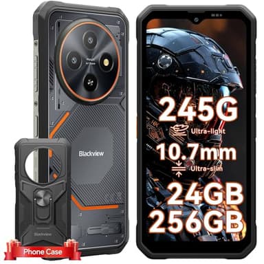 Blackview Fort 2 Android 15 Moviles Resistentes, 10.7mm Ultra Slim Móvil Rugerizado, 24GB+256GB/2TB Movil Irrompible, Gemini AI, MTK G81, 6.56" 450nit, 16MP AI Caméra, IP69K/NFC/3 Anni Garanzia/245g