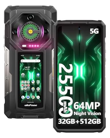Ulefone Armor 33 Pro 5G Móvil Resistente Doble Pantalla, Móvil 22500mAh 32GB+512GB/2TB Dimensity 7300X, Pantalla 6,95" FHD+ 120Hz + 3,4", 50MP+64MP+32MP, Android 14 Movil Irrompible, NFC/OTG/GPS