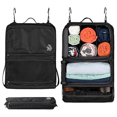 GTKY: Organizador de maleta cabina y mochila, colgante, plegable y compacto. Ahorra espacio para viajes, accesorio de almacenaje camper, caravana, camping.