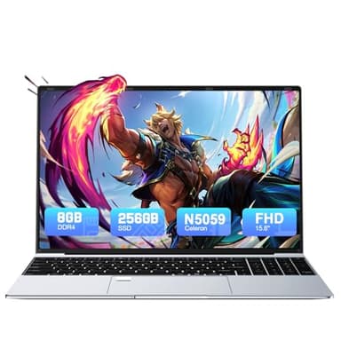 Tuonoyee Ordenador Portátil 15,6 Pulgadas PC Portátil Win 11 Portatiles, 8GB RAM, 256GB SSD, In-Tel Celeron N5095 Quad-Core, Teclado retroiluminado, Lector de Huellas Digitales, USB3.0, HDMI