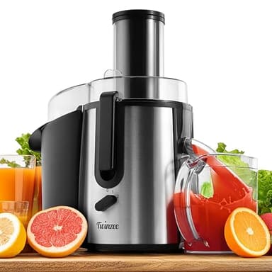 Twinzee Licuadora 850W Extractor de Zumos y Verduras – Juicer con Boca de 75 mm y 2 Velocidades