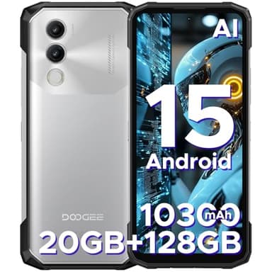 DOOGEE Blade 20 Movil Irrompible Android 15 2025, 20GB+128GB/2TB Teléfono Móvil Resistente, 10300mAh Smartphone 6.6” HD+ 90Hz IPS, 3 Ranuras/4G Dual SIM, Unisoc T7200/16MP/GPS/Face ID Natural
