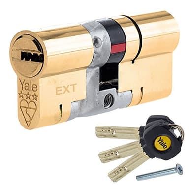 YALE YS3-3535B Cilindro Doble de 3 Estrellas, antirrobo, Alta Seguridad, (70 mm), Acabado en latón, 35:35 (70mm)