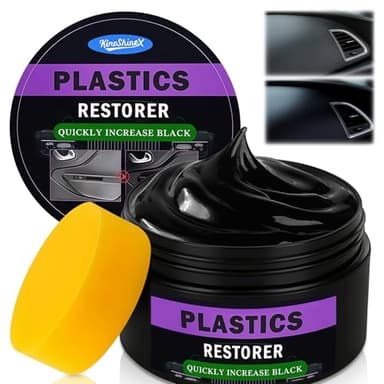 Restaurador plasticos coche negro,Renovador de Plasticos para interior de Coche,Restaurador De Superficies plásticas De Coche,Recupera el color original,uso fácil
