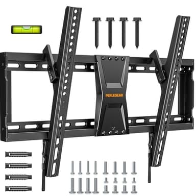Perlegear Soporte TV Pared 37-82 Pulgadas, Articulado Inclinable Soporte Pared TV, Adecuado para Televisores LED, LCD, Planos y Curvos, MAX VESA 600x400mm, Soportar 60 kg