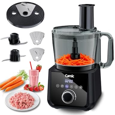 Camic Procesador de Alimentos 1500W - Robot de Cocina Compacto con Bol de 2,5 L, 6 Funciones, PowerChop, Disco 3 en 1, Fácil Montaje para una Variedad de Tareas de Cocina