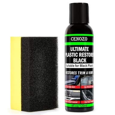 Renovador Plasticos Coche Negro,Fórmula Premium Impermeable, Aumenta el Brillo y Resistente a los UV para el Cuidado de Plásticos en el Exterior e Interior del Automóvil,Reparador Plasticos Coche