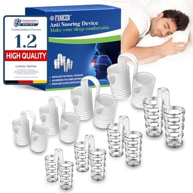 8 Piezas Dilatador Nasal Silicona, Dispositivos Antironquidos,Reutilizable, Antironquidos para Dormir, Dilatador Nasal Dispositivos Antironquidos, Mejorar el Sueño
