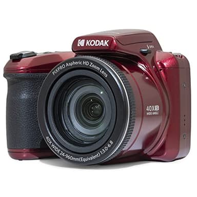 KODAK Pixpro Astro Zoom AZ405 - Cámara Digital Bridge, Zoom X40, Gran Angular de 24 mm, 20 megapíxeles, LCD 3, vídeo Full HD 1080p, OIS, Pila AA - Rojo