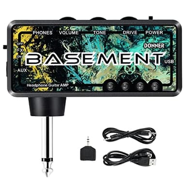 Donner Bass Guitar Headphone Amp Basement USB Recargable Mini Amplificador portátil de Auriculares para Guitarra Baja