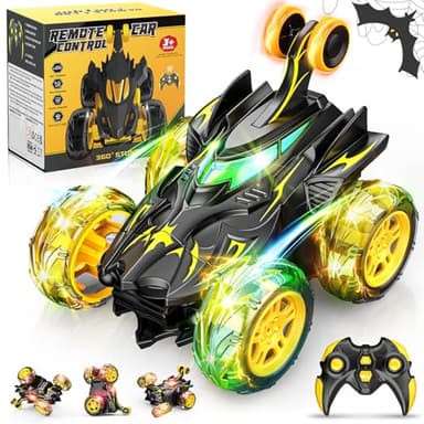 Braxel Coche Teledirigido con Giros de 360° y Luces LED, Juguetes Niños 3 4 5 6 7 8 Años Juegos Regalo Niño 3-10 Años, Coches Teledirigidos Monster Truck Coches para Niños Coche RC Regalos Cumpleaños