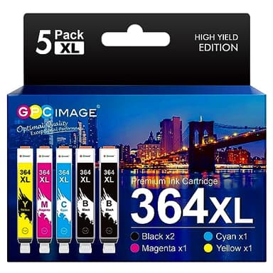 GPC Image 364XL Cartuchos de tinta Compatible para HP 364 364XL para HP Deskjet 3520 3070A Photosmart 5510 5515 5520 6510 6520 7510 7520 para HP Officejet 4620 4622(2Negro, 1Cian, 1Magenta, 1Amarillo)