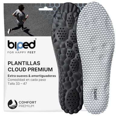 biped plantillas Cloud extra suaves para deporte, uso diario y calzado laboral – Plantillas ortopédicas amortiguadoras con cojín de talón – Espuma masajeadora z2939(39-41)