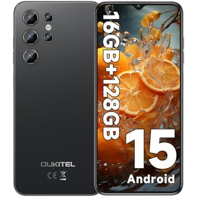 OUKITEL C1 Telefonos Moviles Libres Android 15, 16GB(4+12) + 128GB/1TB Teléfono Móvil, 6,52" HD+, 5150mAh Batería, Cámara 13MP+8MP Móvil, Smartphone Triple 4G SIM GPS/Fingerprint/OTG/3.5mm Jack