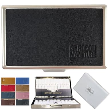 GC Estuche de metal precioso original compatible con Iqos Heets - pitillera/Estuche Heets de acero inoxidable con cuero genuino