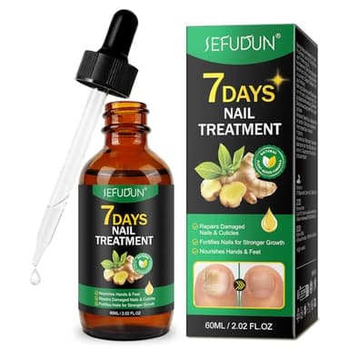 Tratamiento de Hongos en las Uñas, Tratamiento de Hongos en las Uñas de Jengibre para Uñas de Manos y Pies, Solución Multiusos para Uñas Decoloradas, Uñas Dañadas y Uñas Gruesas de los Pies, 60ml