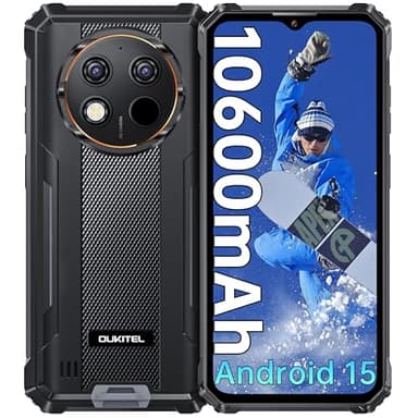 OUKITEL G1S Movil Irrompible Android 15-8GB+128GB (1TB TF) Móvil Rugerizado, Batería 10600mAh, 6.52'' HD Pulgadas Smartphone, Cámara 13MP+5MP, Face ID, 4G Dual SIM/GPS/NFC/IP68&IP69/OTG, Nergo
