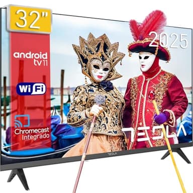 Tesla - Smart TV de 32" (81cm), Televisión Resolución UHD, Android TV 11, Hey Google Official Assistant, WiFi & Bluetooth, 2 Altavoces de 10W, Chromecast Integrado (Reacondicionado)