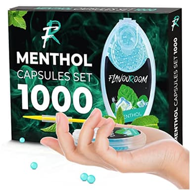 Flavouroom - Juego de 1000 cápsulas aromáticas de mentol para tabaco | bolitas para cigarros de sabores para un sabor inolvidable | bolas para filtros de cigarrillos Premium