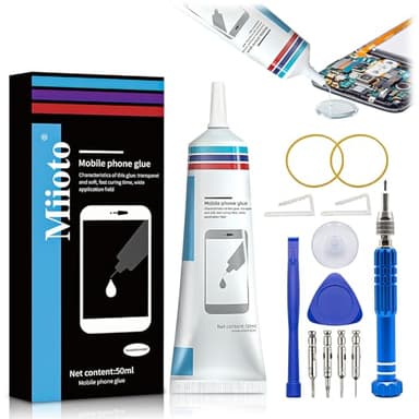 Miioto Pegamento para Moviles, Pegamento Pantalla Movil, Pegamento Pantalla Movil, Impermeable y de Secado Rápido, Adecuado para Reparación de Pantallas Táctiles, Monitores, Piezas de Carcasa