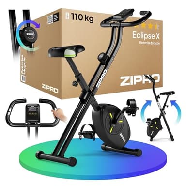 ZIPRO Bicicleta Estática Plegable Bici Exercise Bike Profesional Indoor Estáticas Profesionales Uso Intensivo Magnética Cardio Rodillo Silenciosa Ergometrica Magnetica Fitness - Eclipse X