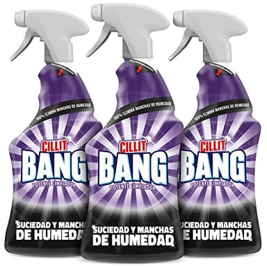 Cillit Bang Manchas de Humedad y Suciedad, potente limpiador juntas negras, baño, cocina, Pack de 3 x 750 ml, total 2.25 L, El embalaje puede variar