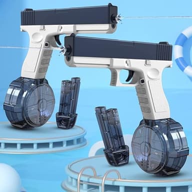 Pistola de Agua Eléctrica (2PCS), Potente Pistola de Agua para Niños,Juguetes de Piscina, 58CC + 434CC Capacidad,Summer Pool Beach Party Toys,para Niños Adultos